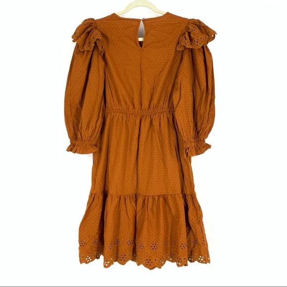 Universal Thread Cotton Peasant Dress Brown Size Large - Picture 3 of 9
